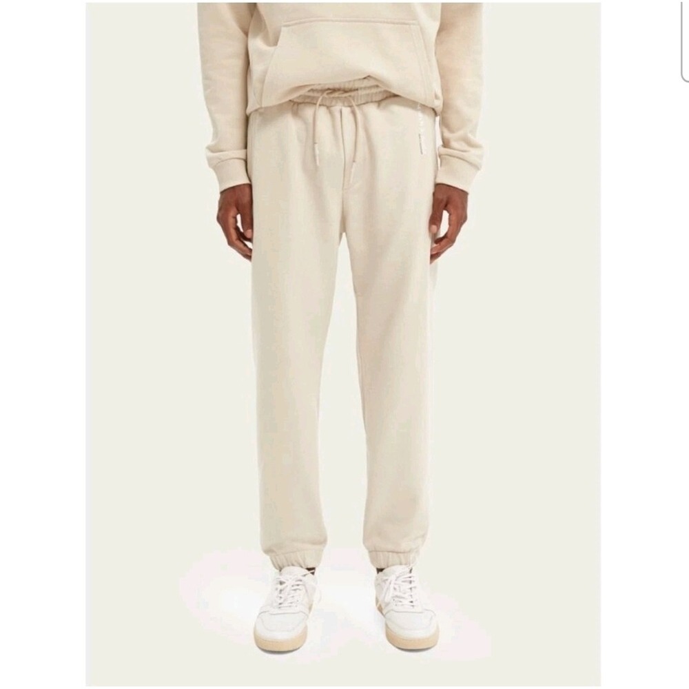 Scotch & Soda Beige Organic Cotton Jogger Pull On Pant Stretch Comfort Crop Sz S